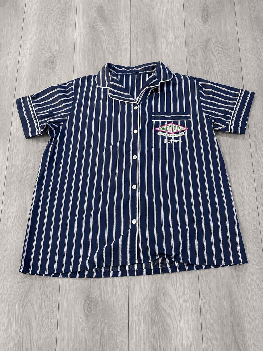 GU Harry Potter Honeydukes Striped Short-Sleeve Pajama Button-Up Shirt